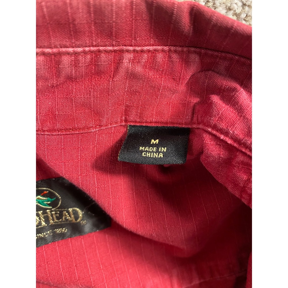 REDHEAD Mens Red Long Sleeve Button Up Shirt Casual Outdoor Size M - Picture 5 of 8